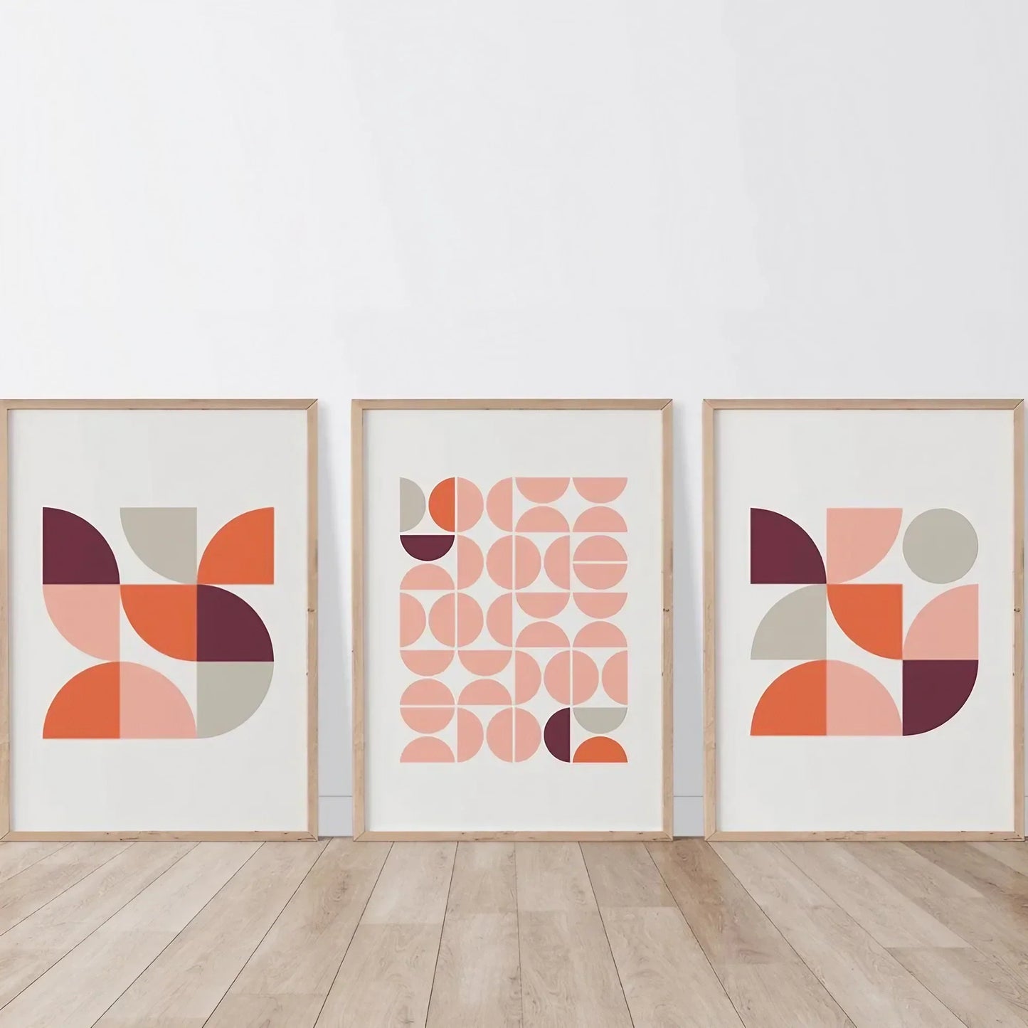 Mid Century Modern Wall Art Set of 3 Wall Frame