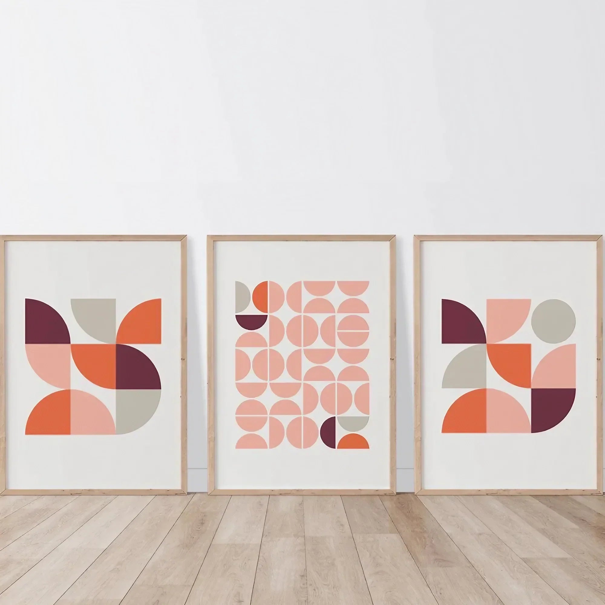 Mid Century Modern Wall Art Set of 3 Wall Frame