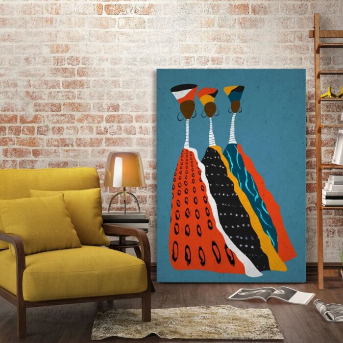 African Ethnic Wall Art Set of 3 Wall Frame