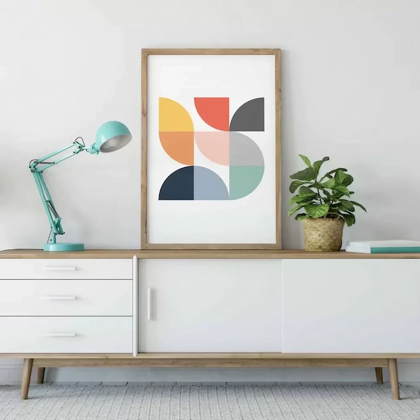 Mid Century Modern Geometric Colourful Scandinavian Wall Frame