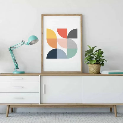Mid Century Modern Geometric Colourful Scandinavian Wall Frame