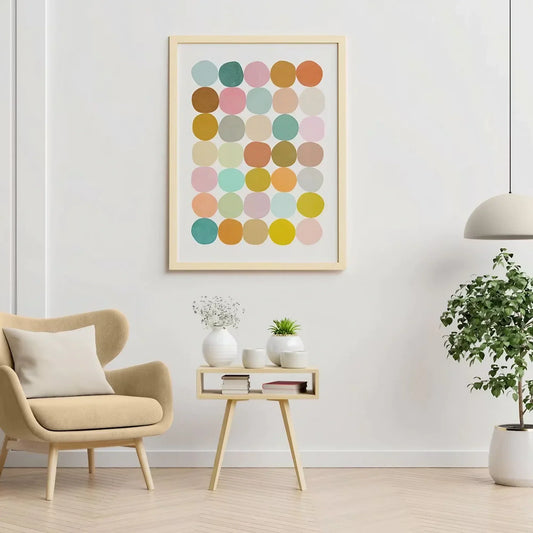 Polka Dot Bedroom Decor Pastel Wall Frame