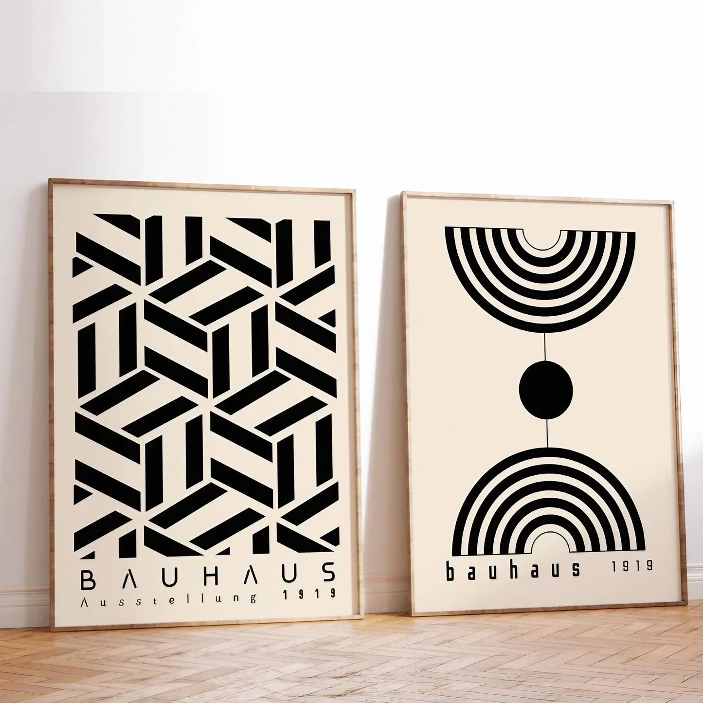 Mid Century Modern Wall Art Set of 2 Black Wall Frame