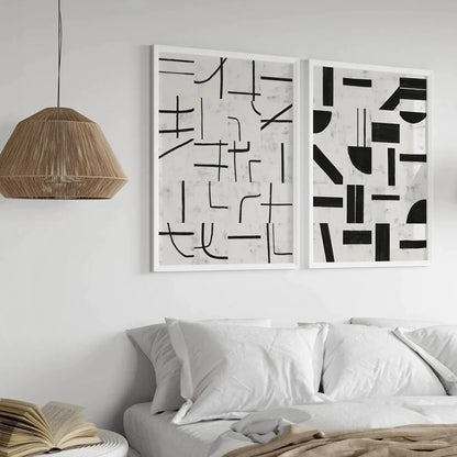 Set of 2 Modern Black and White Wall Frame