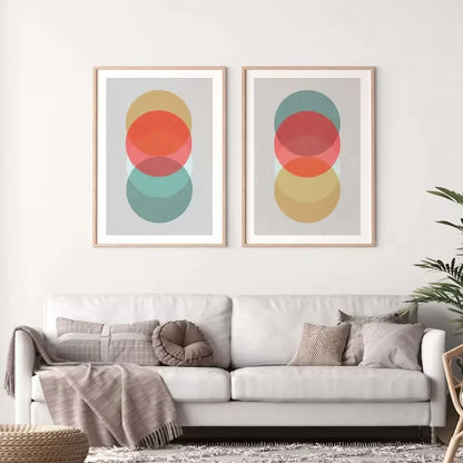Scandinavian Morden Set of 2 Colorful Wall Frame