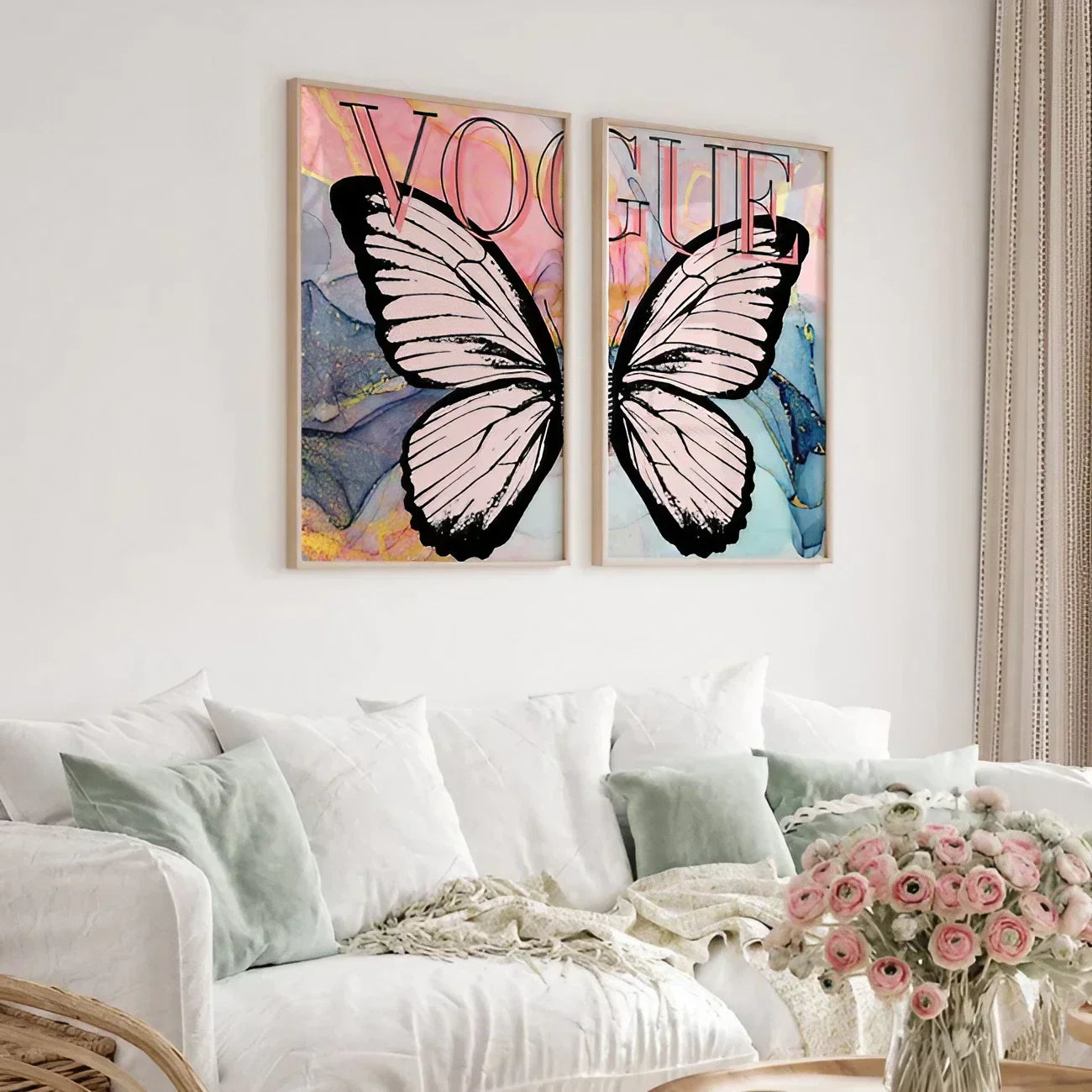 Butterfly Modern Wall Art Set of 2 Wall Frame