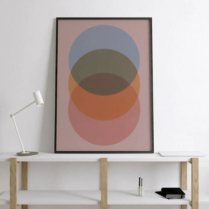 Pink Abstract Geometric Wall Frame