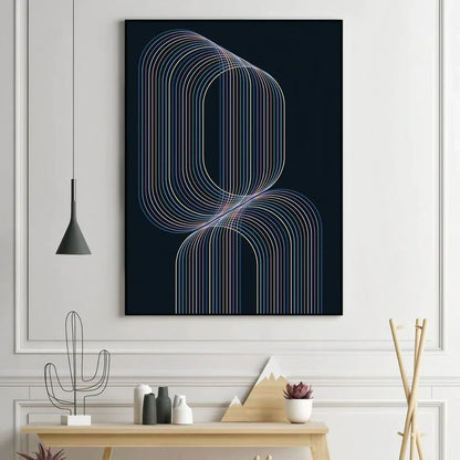 Modern Blue Geometric Wall Art Navy Blue Wall Art Large Modern Wall Frame