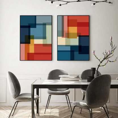 Wall Art Large Colorful Mid Century Wall Frame