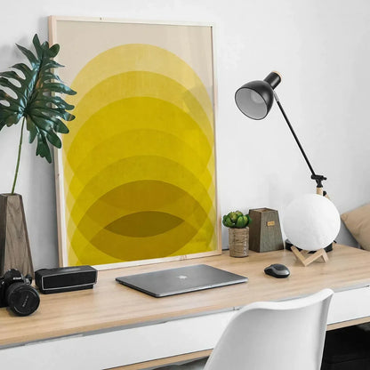 Abstract Yellow Wall Art, Mustard Yellow Wall Frame