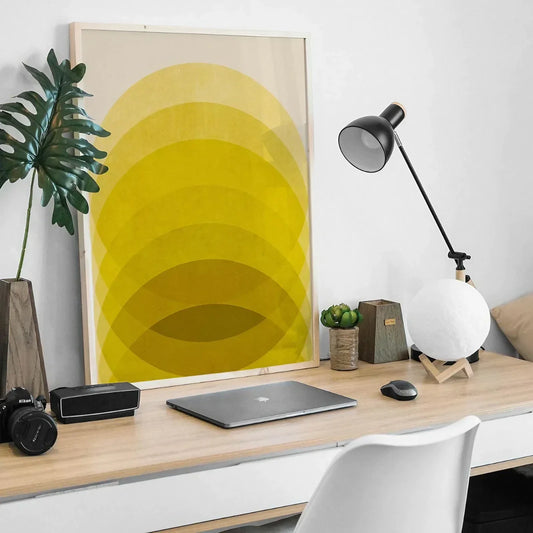 Abstract Yellow Wall Art, Mustard Yellow Wall Frame