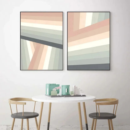 Boho Rainbow Nursery Art Set of 2 Neutral Rainbow Decor Large Wall Decor Wall Frame