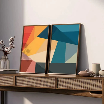 Set of 2 Modern Abstract Art Wall Decor Living Room Art Wall Frame