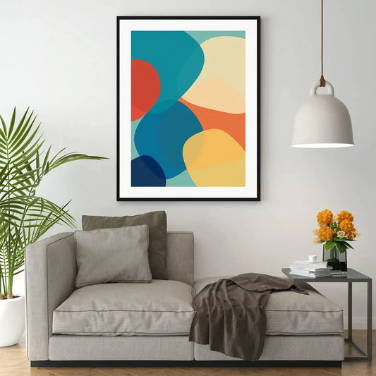 Fun Colorful Large Abstract Wall Frame