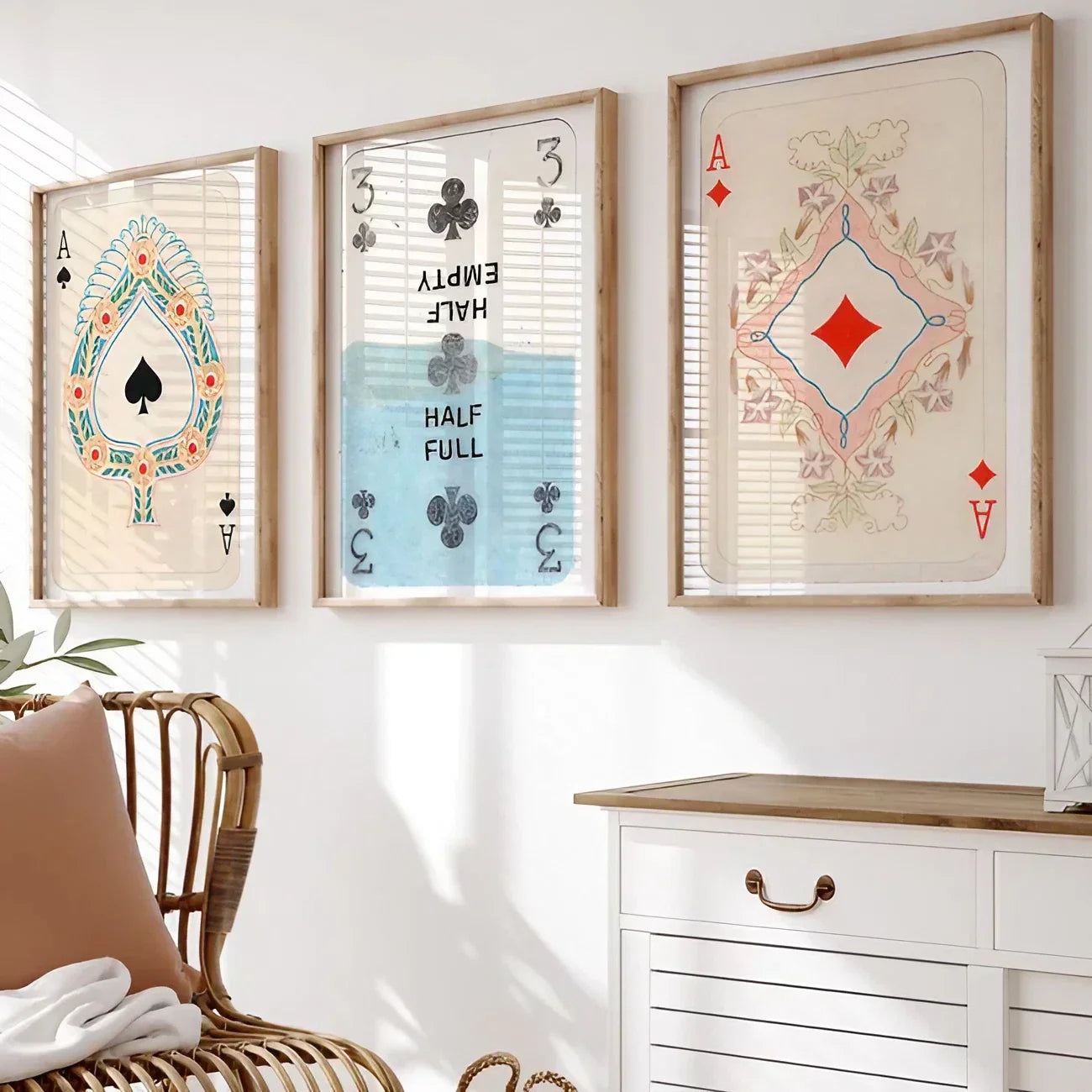 Trendy Retro Wall Art Set of 3 Wall Frame