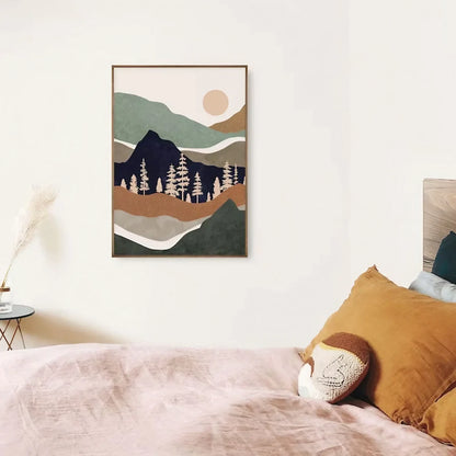 Mountains and Trees Landscape Wall Frame