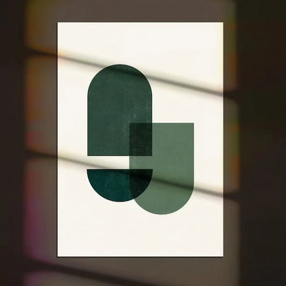 Forest Green Geometric Mid Century Wall Frame