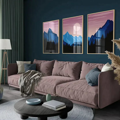 Sun and Mountain View Wall Art Wall Frame