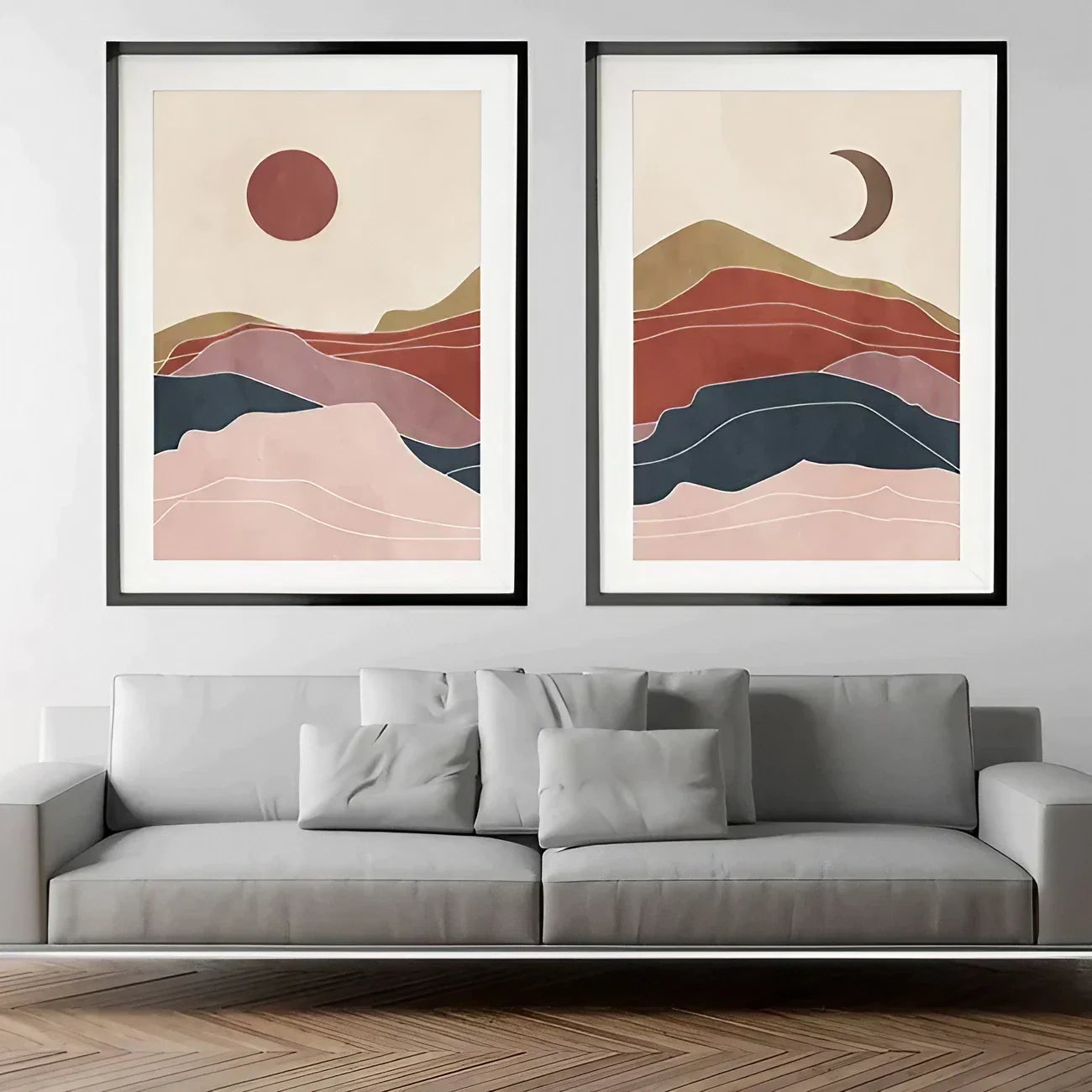 Sun Moon Set of 2 Wall Art Wall Frame