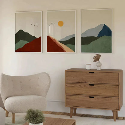 Mountain Wall Art Set of 3 Wall Frame