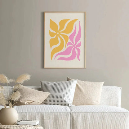 Colorful Floral Living Room / Bedroom Wall Art Frame