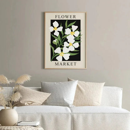 Black Beige White Floral Wall Decor Frame