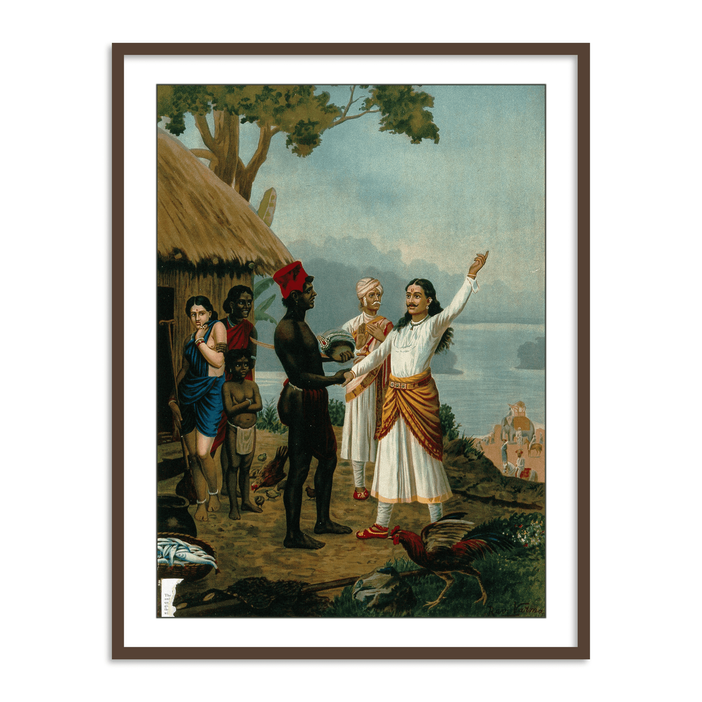 A royal sage tells the father of the fishergirl of their marriage by Raja Ravi varma Wall Art Painting