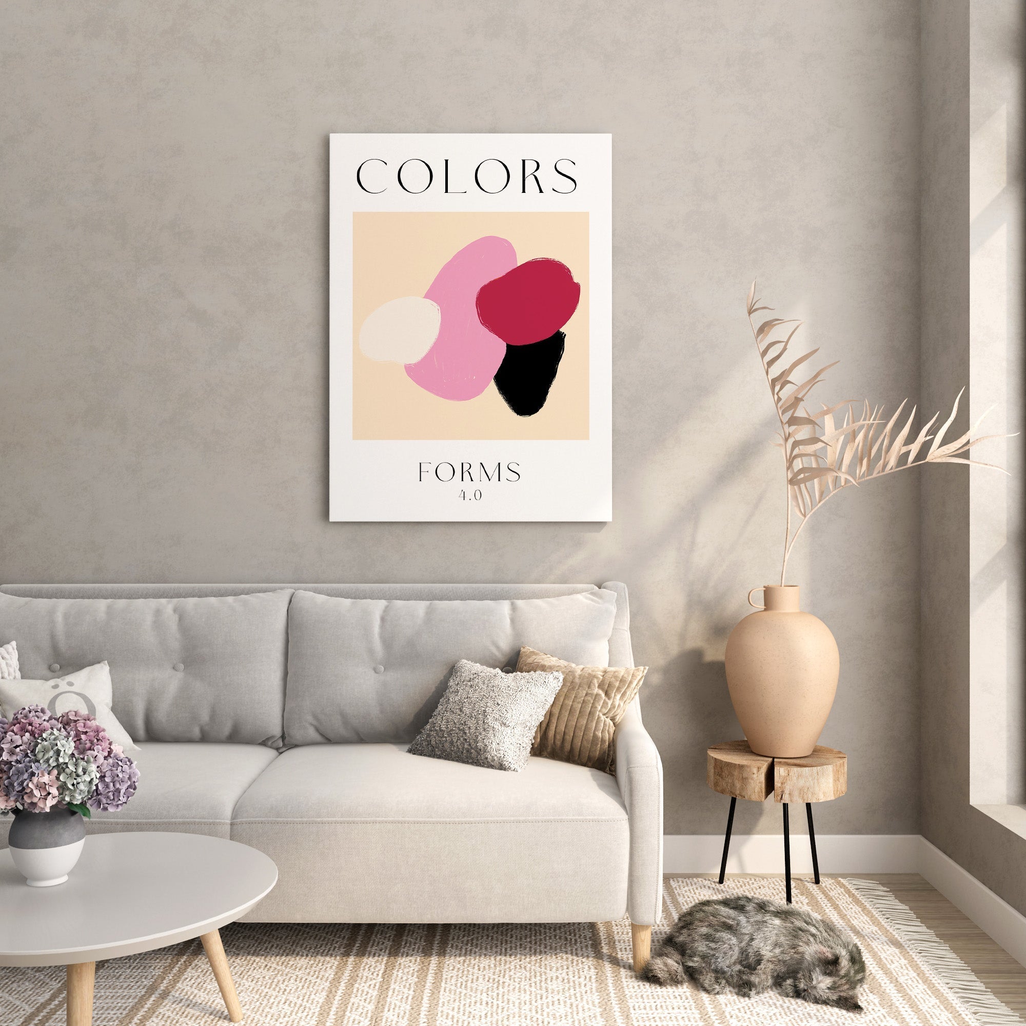 Blush Colour Forms Wall Art Print