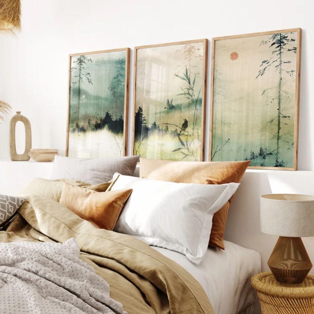 Japanese Wall Art Décor Set of 3 Wall Frames