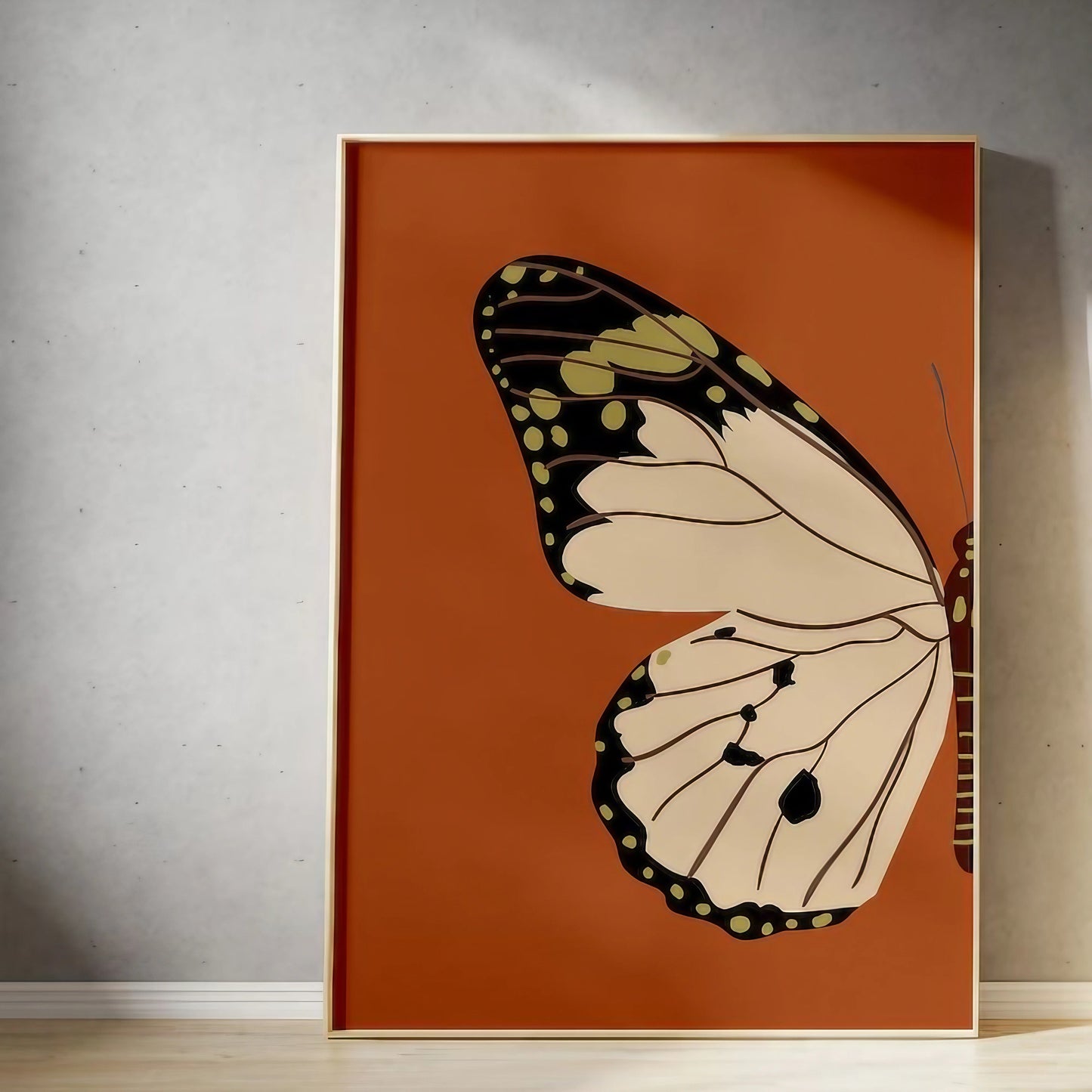 Butterfly Brown Modern Wall Art Set of 2 Wall Frames