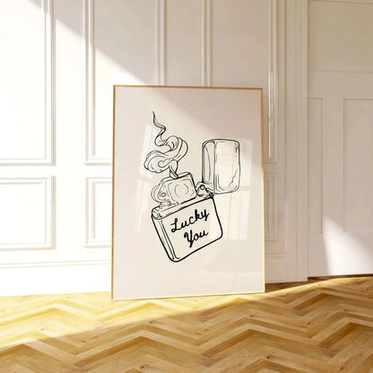 Black And White  Lucky You Wall Art Wall Frame