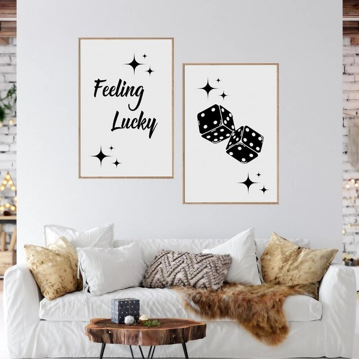 Black And White Aesthetic Modern Wall Art Set of 2 Wall Frames