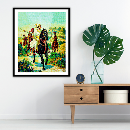 Chattrapati Shivaji Maharaj with Sant Tukaram by Raja Ravi Varma Wall Art