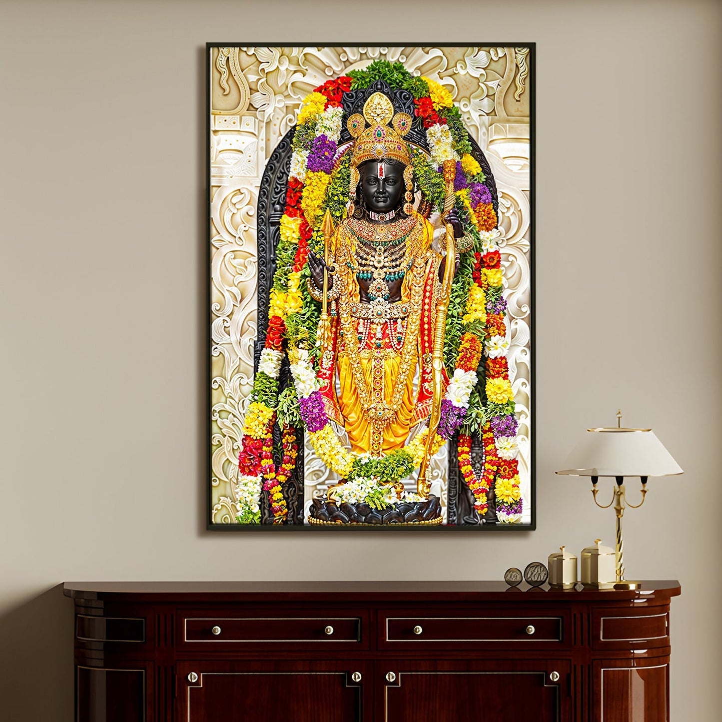 Where Prayers Take Form: A Ram Lalla Painting Print Canvas To Fulfill the Devotee's Soul