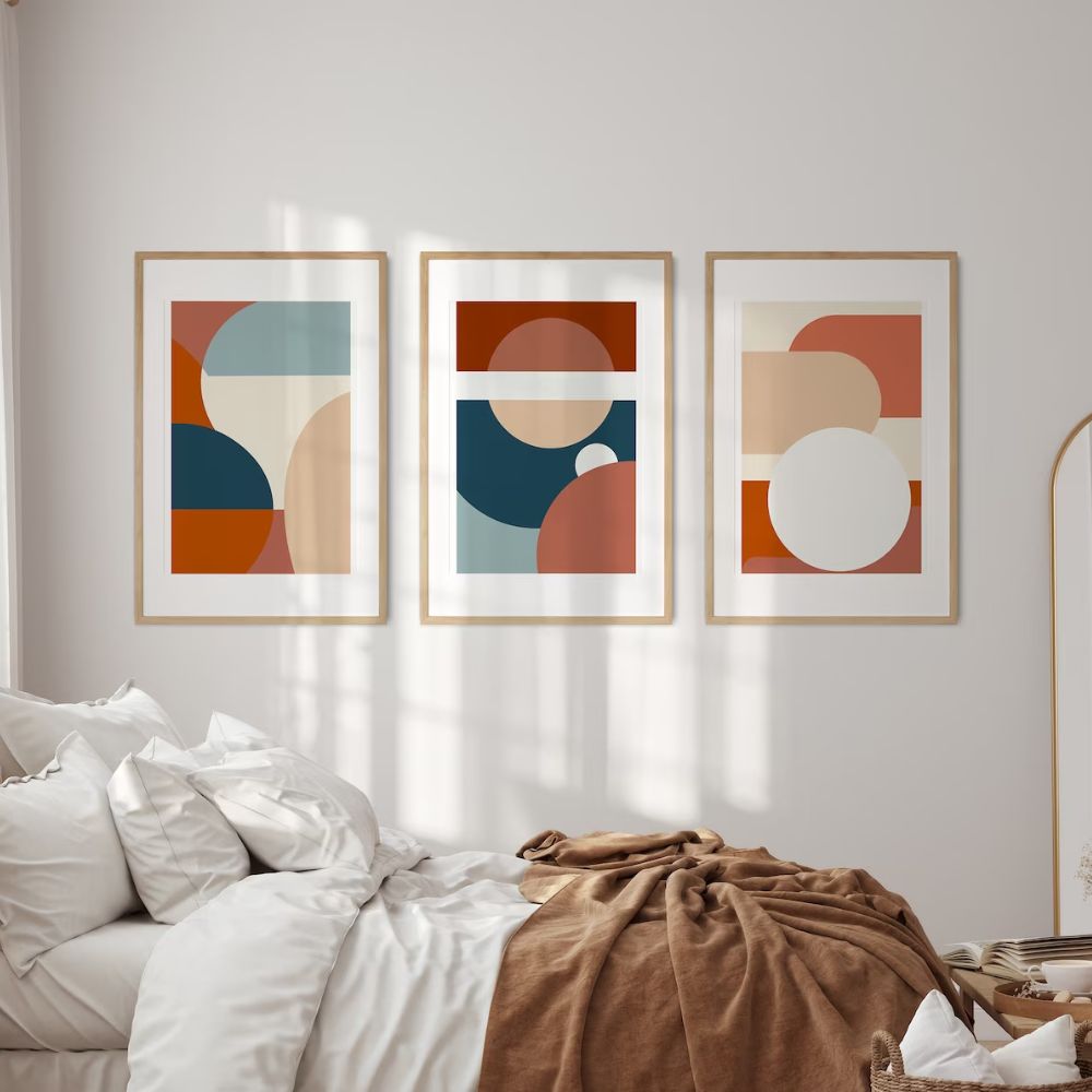 Boho Modern Wall Art Set of 3 Wall Frames