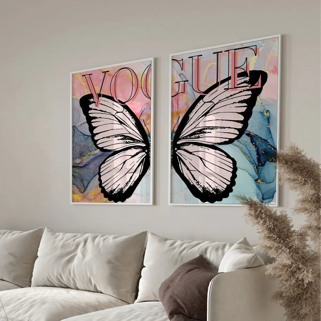 Butterfly Modern Wall Art Set of 2 Wall Frame