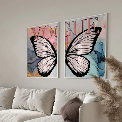 Butterfly Modern Wall Art Set of 2 Wall Frame