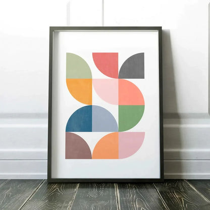 Bold Colorful Scandinavian Mid Century Wall Frame