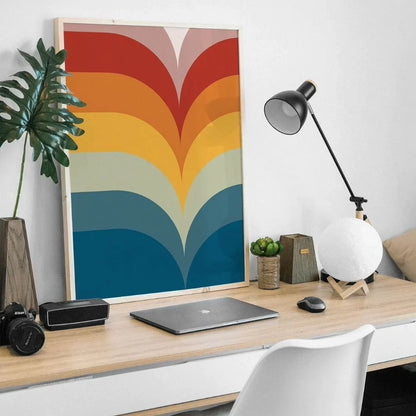 Bright Colorful Stripes Wall Frame Set of 2