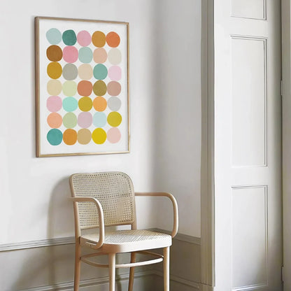 Polka Dot Bedroom Decor Pastel Wall Frame