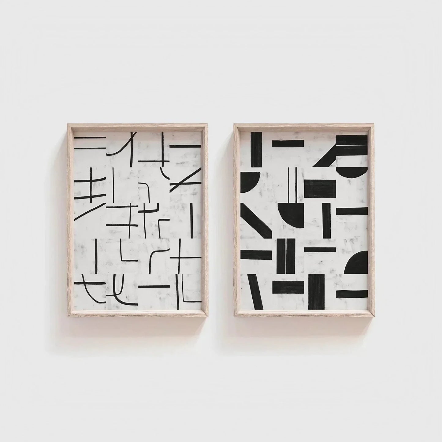Set of 2 Modern Black and White Wall Frame