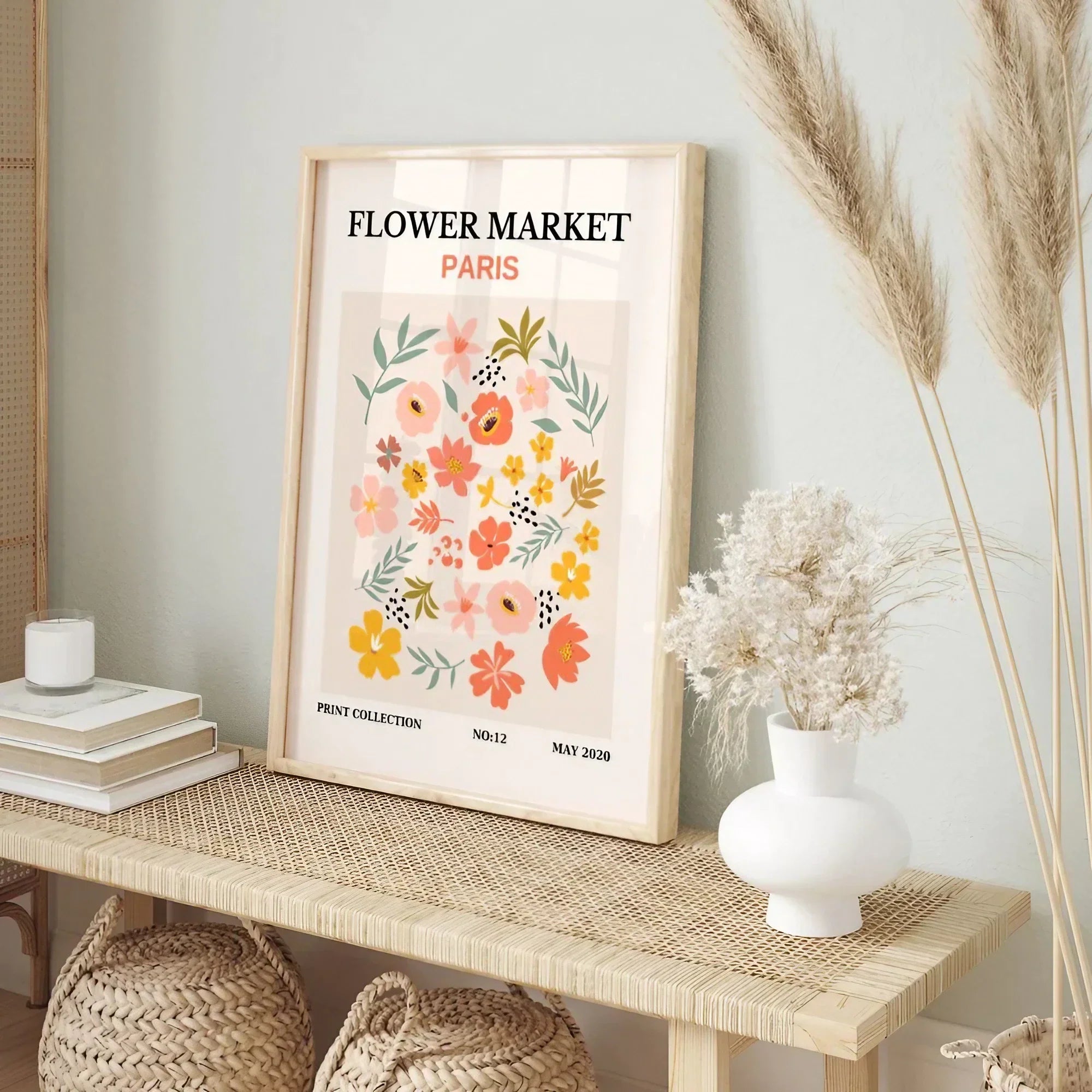 Flower Market Wall Art Set of 3 Wall Frames