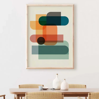 Set of 2 Colorful Artwork Extra Large Wall Art Wall Frame