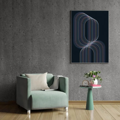 Modern Blue Geometric Wall Art Navy Blue Wall Art Large Modern Wall Frame