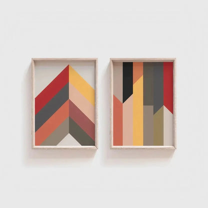 Colorful Chevron Wall Art Color Block Prints Modern Wall Frame