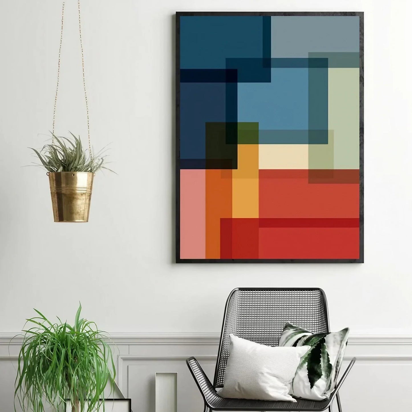 Wall Art Large Colorful Mid Century Wall Frame