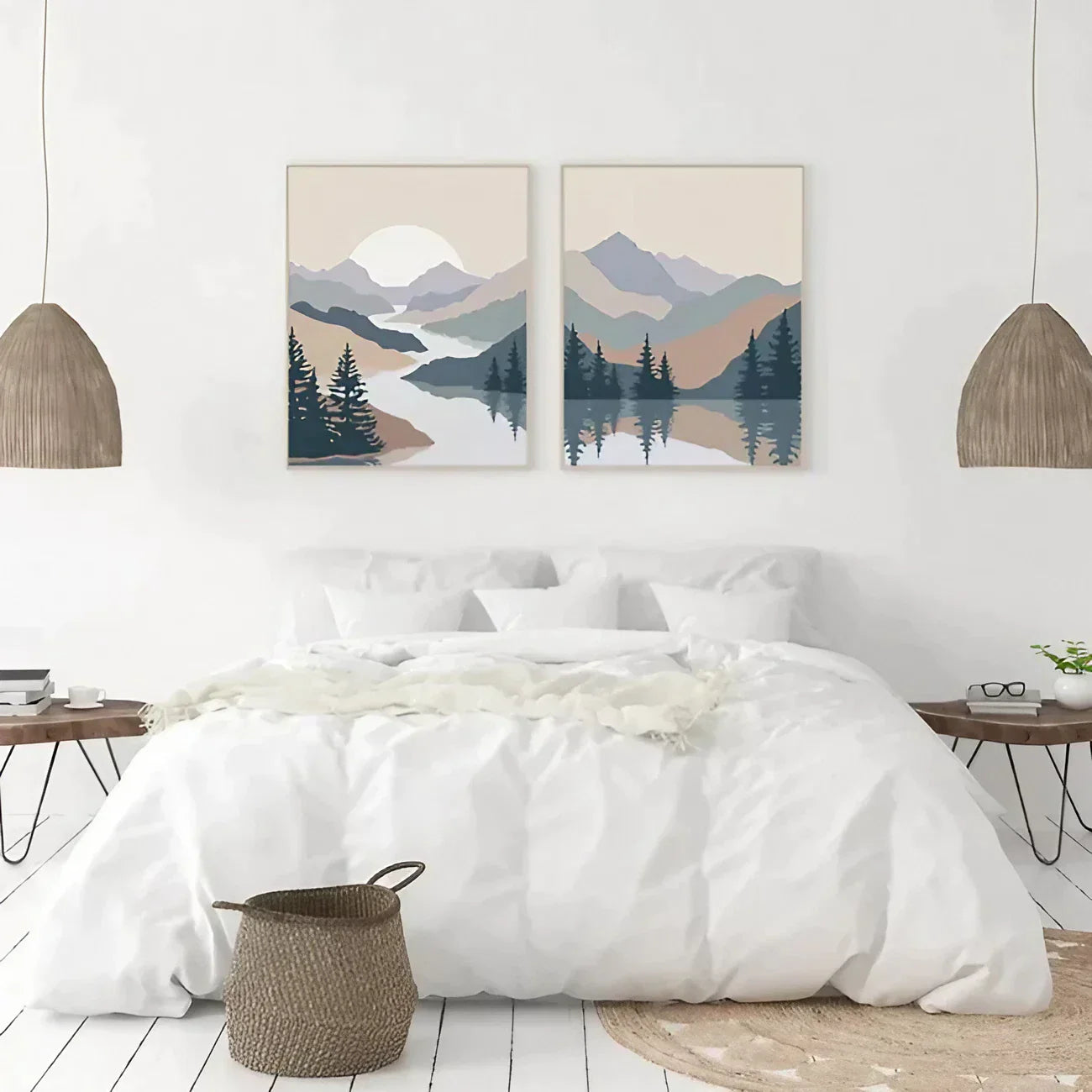 Mountain Sun Wall Frame Set of 2