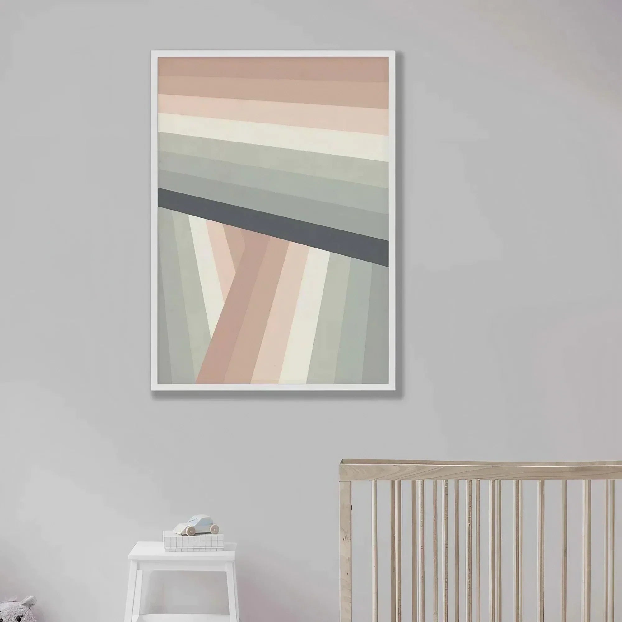 Boho Rainbow Nursery Art Set of 2 Neutral Rainbow Decor Large Wall Decor Wall Frame