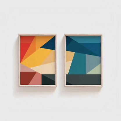 Set of 2 Modern Abstract Art Wall Decor Living Room Art Wall Frame
