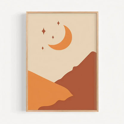 Sun Moon Mountain Set of 3 Wall Art Frame